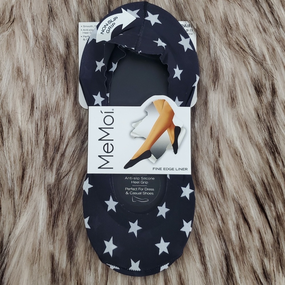 MEMOí 3 Pack Fine Edge Liner No Show Socks